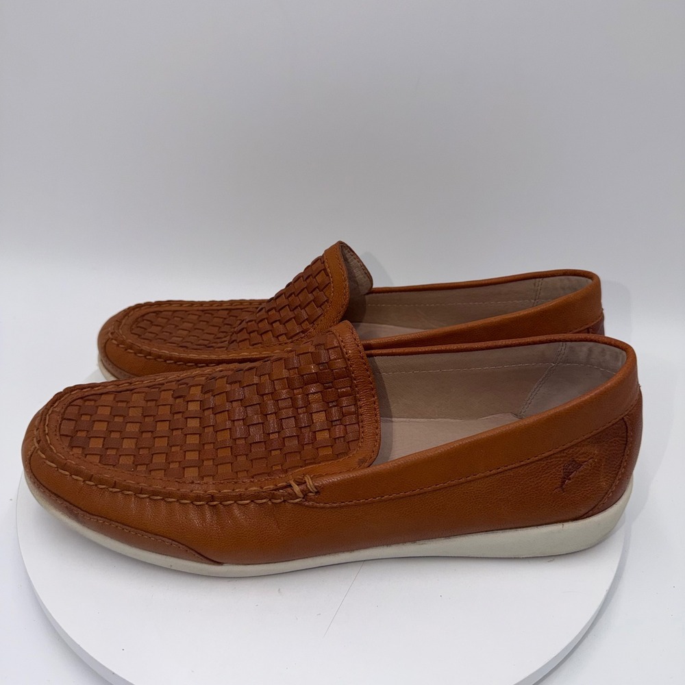 Tommy Bahama Taormina Brown Woven Leather Loafers Mens 10.5